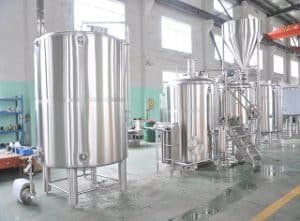 a large room with a bunch of tanks inside of it.