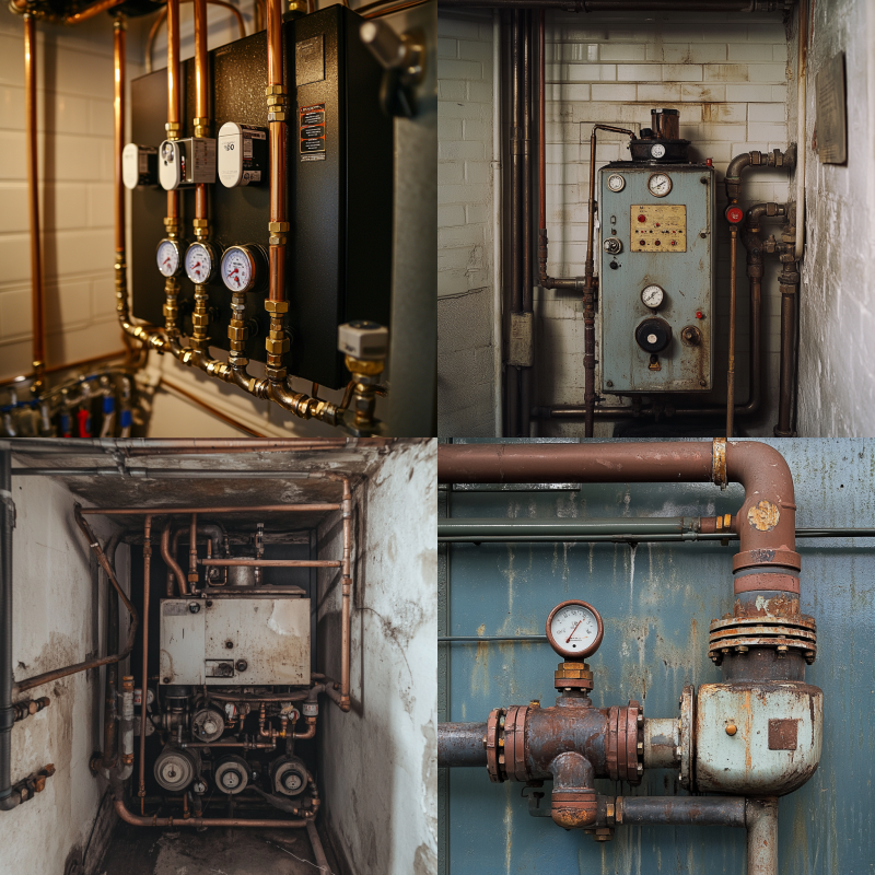 Visual representation of a heating system making banging or kettling noises, indicating pressure issues due to a faulty expansion vessel.