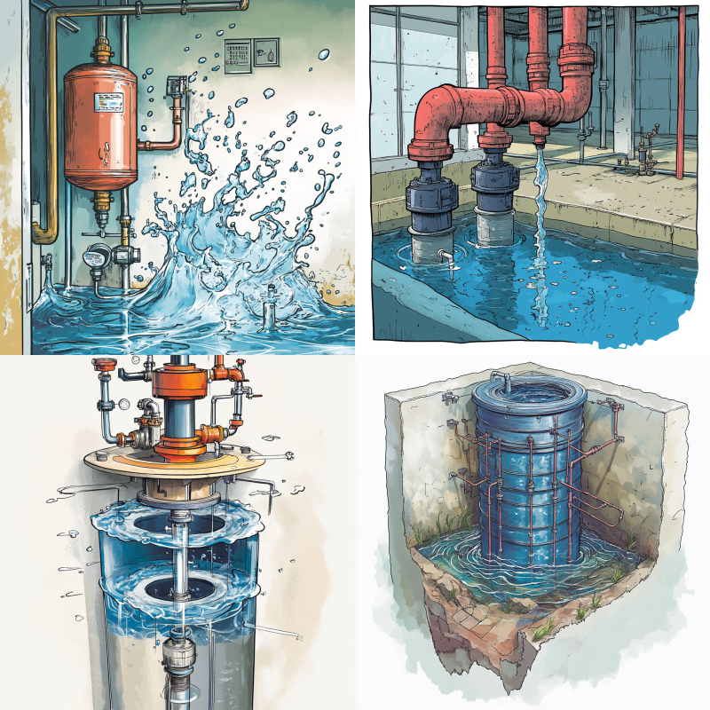 Diagram showing a water-filled expansion vessel causing pressure spikes, leaks, and malfunctioning of the heating system.