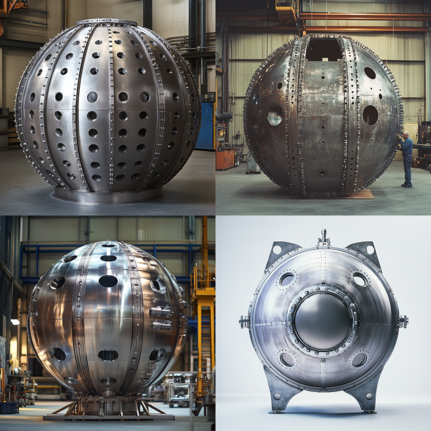 A hemispherical pressure vessel head, showing its uniform curvature and design, ideal for high-pressure applications.