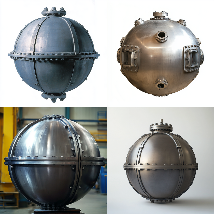A torispherical pressure vessel head showing its spherical cap and toroidal section, used for moderate-pressure applications.