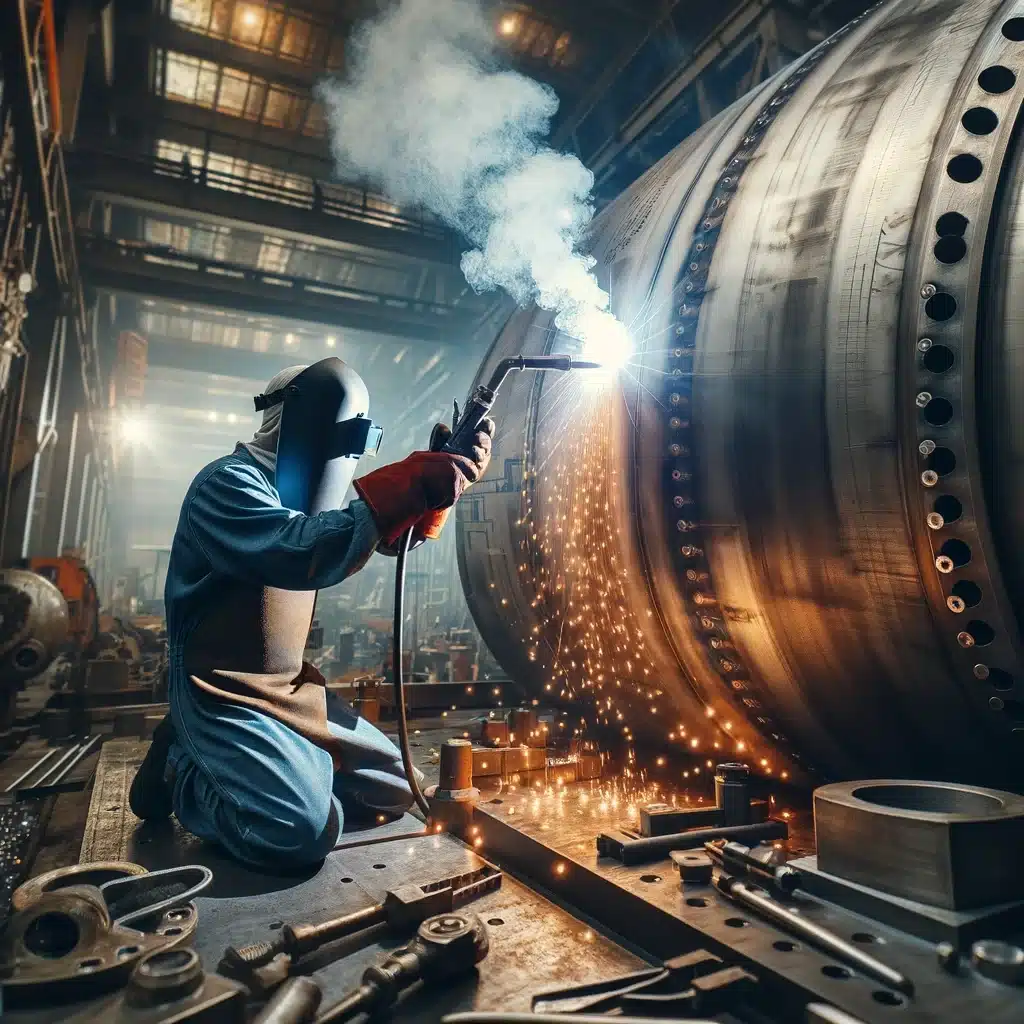 a pressure vessel fabricated by welding