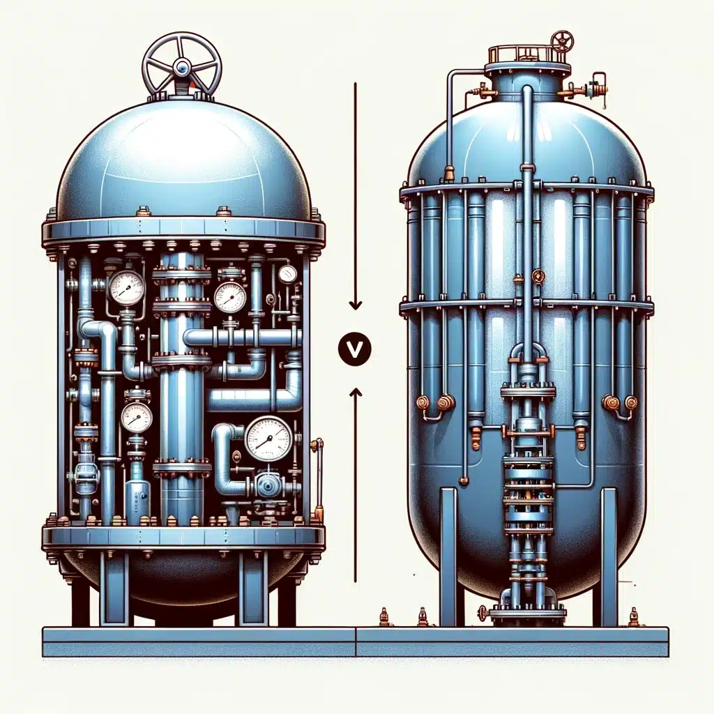 a surge vessel and a pressure vessel