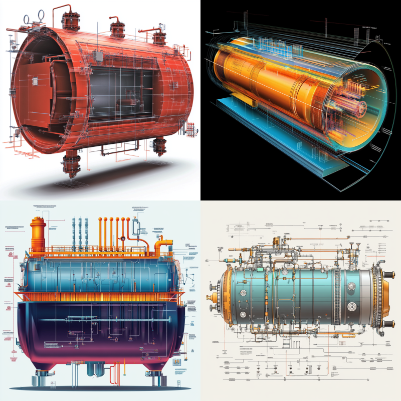 Diagram outlining factors affecting pressure vessel thickness: material selection, design pressure, corrosion allowance, and adherence to safety codes.