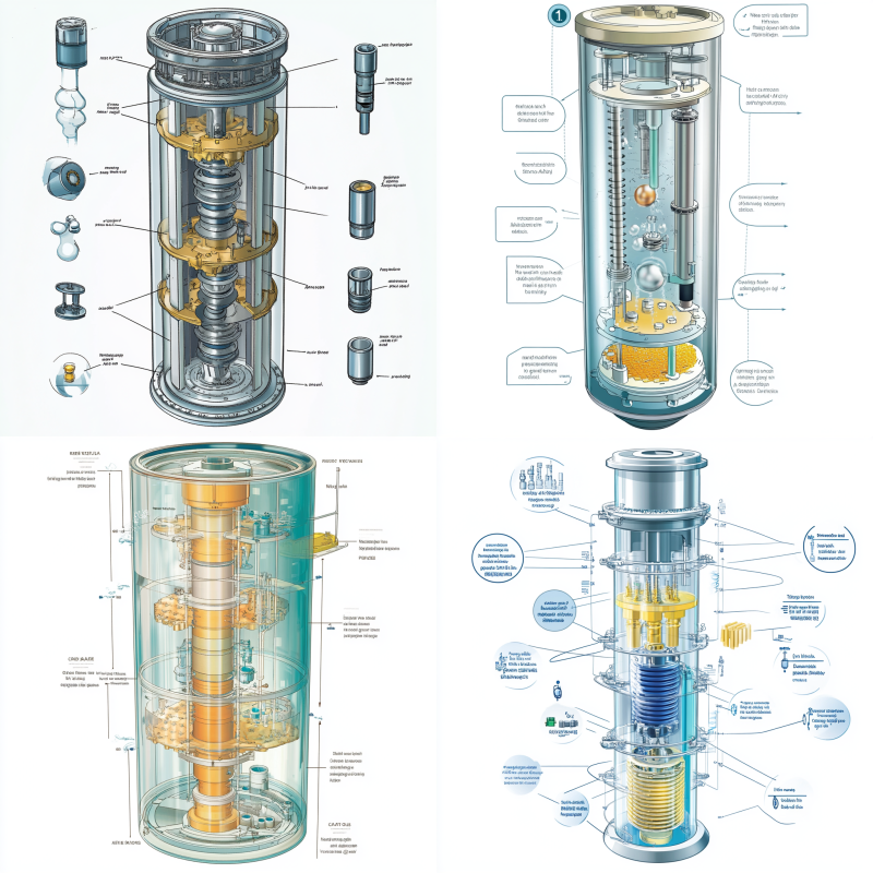 Illustration showing the internal components of a column, including trays, packing, nozzles, and liquid redistributors.