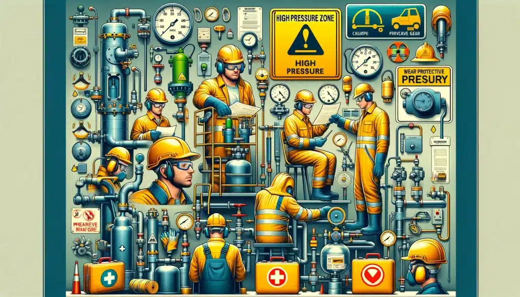 precautions should be taken while working with high pressure