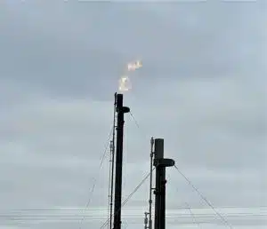 gas flare at a gas