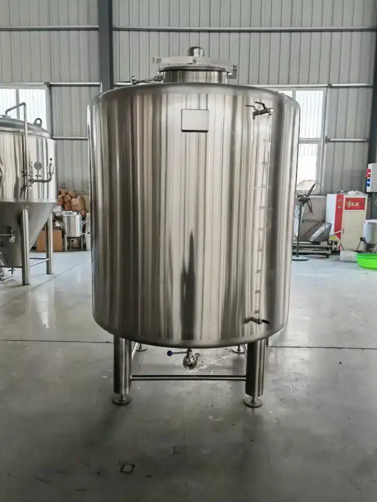 a large stainless steel tank