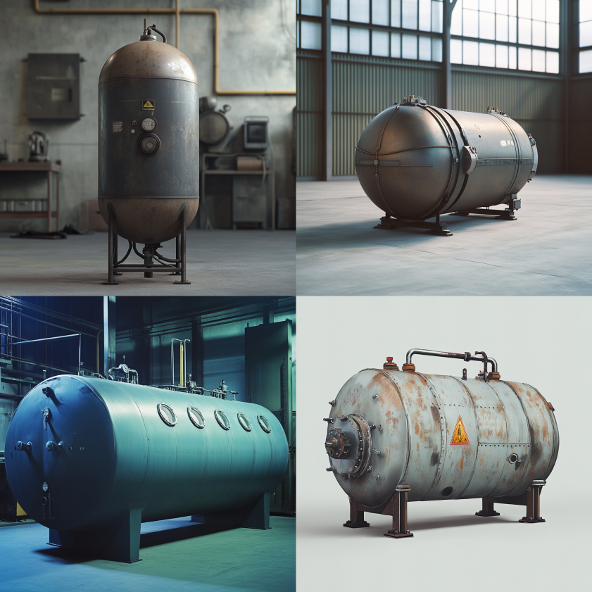 Air compressor tank showing built-up pressure after use.