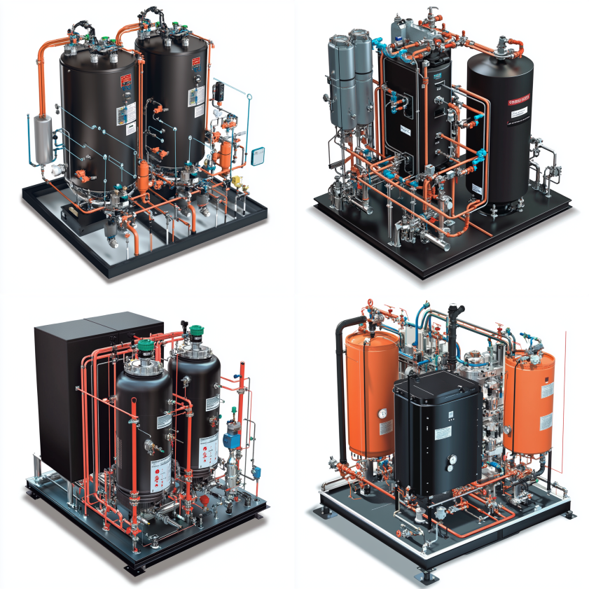 Diagram showing how a desiccant air dryer removes moisture from compressed air using twin towers and desiccant materials like silica gel or activated alumina.