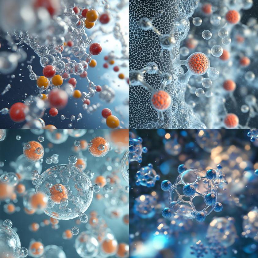Diagram of a molecular sieve trapping water molecules inside tiny pores while larger gas molecules flow around it, illustrating moisture removal and gas separation.