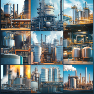 Various industrial settings using boilers and pressure vessels across different sectors 