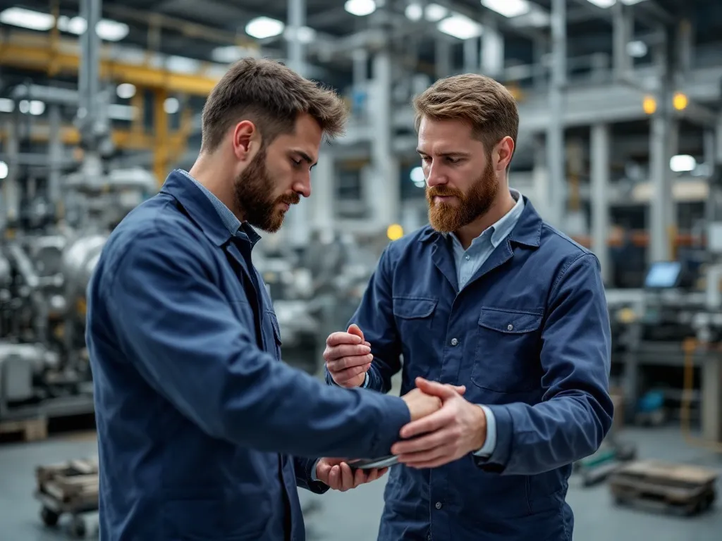 Engineer examining pressure vessel durability factors while reviewing cost specifications