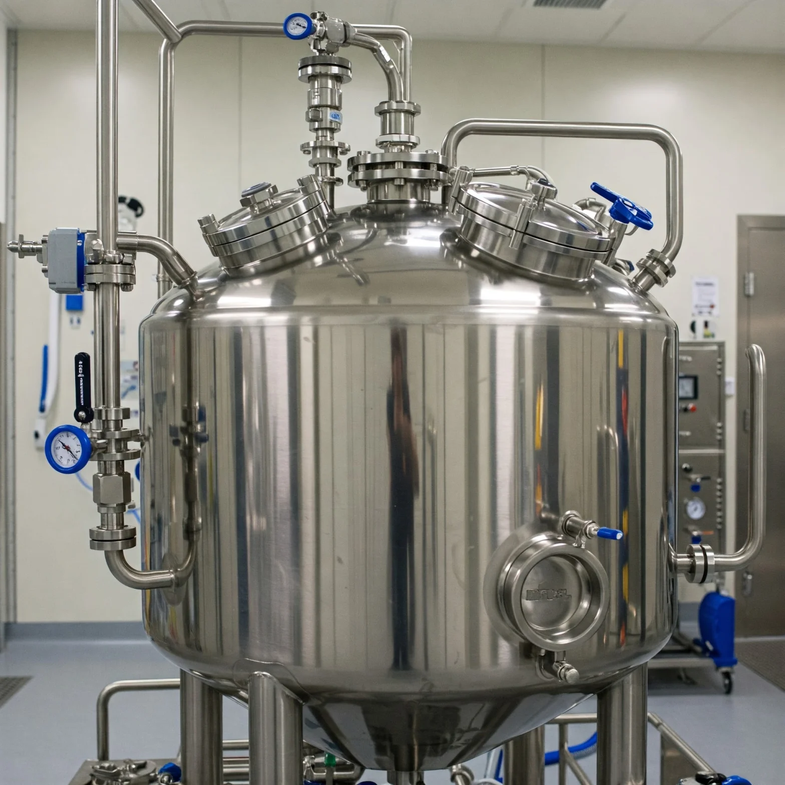 Stainless Steel Pharmaceutical Vessel with Sanitary Fittings;