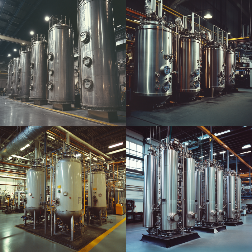 Vertical pressure vessels in a U.S. manufacturing plant improving workflow