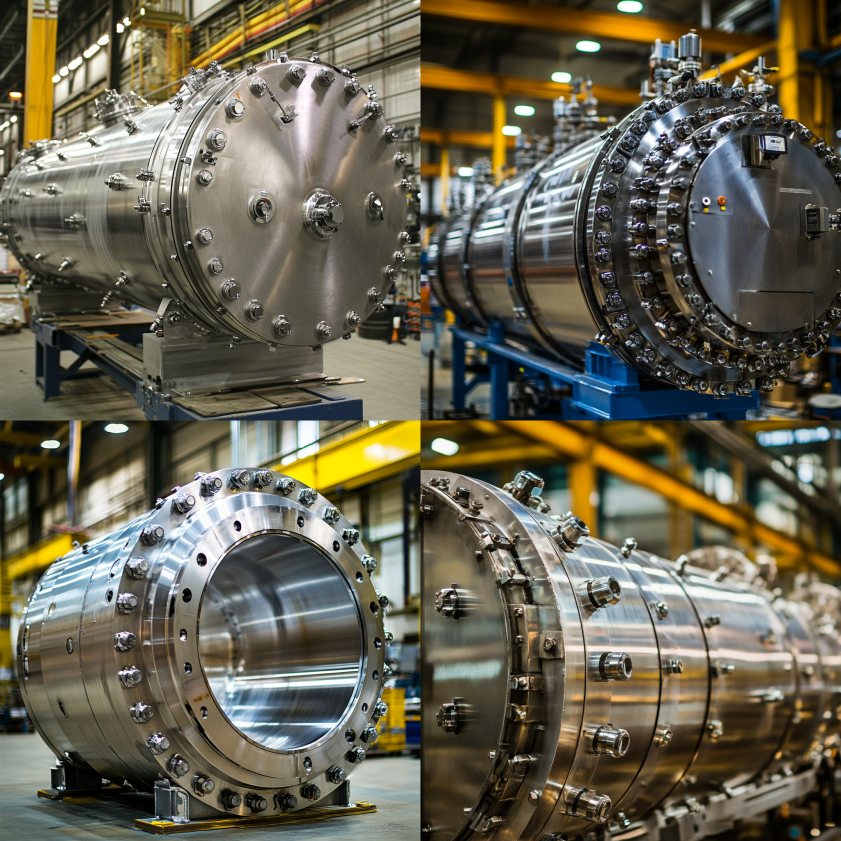 Engineered custom pressure vessel used in a specialized industrial facility