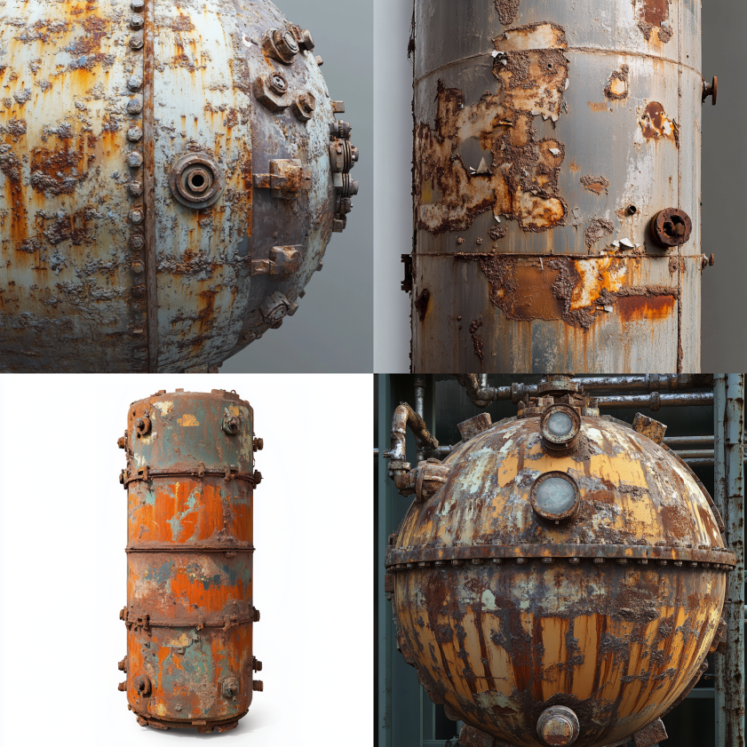 Cracked water pressure vessel showing signs of failure