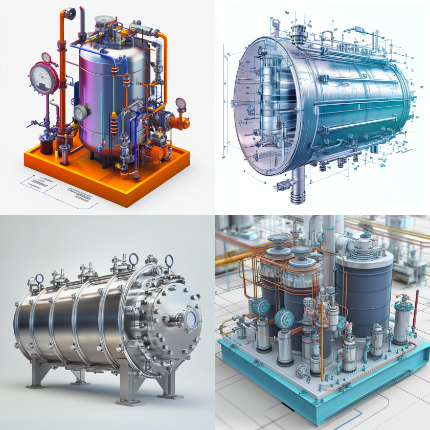 Pressure vessel design showing pressure, temperature, and volume inputs
