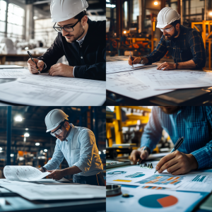  Engineer reviewing material selection chart for industrial pressure vessel project