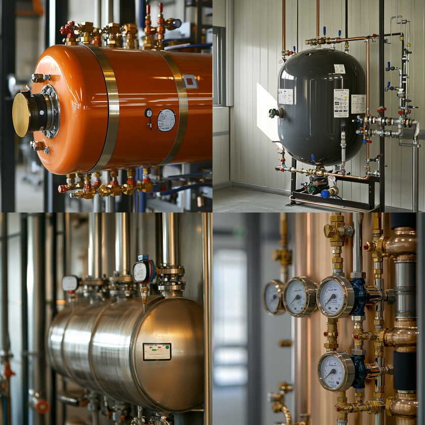 Horizontal pressure vessel integrated into a commercial water system