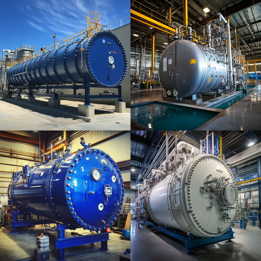 Industrial-grade pressure vessel in a desalination facility