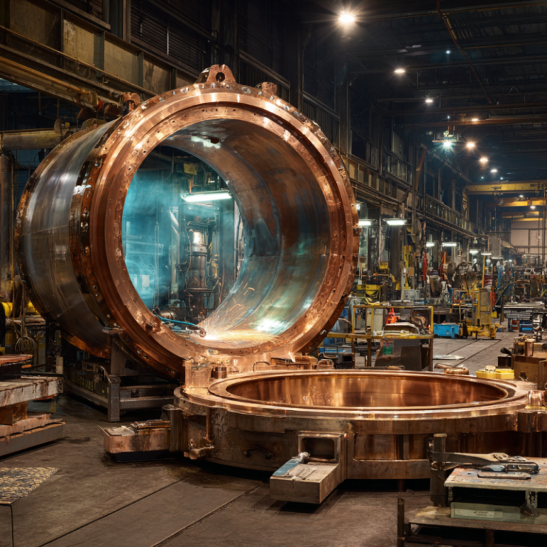 Pressure vessel fabrication with different materials such as steel, aluminum, and copper alloys for design applications