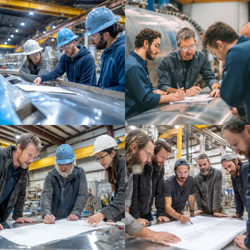 Engineer evaluating what materials are used in pressure vessel fabrication