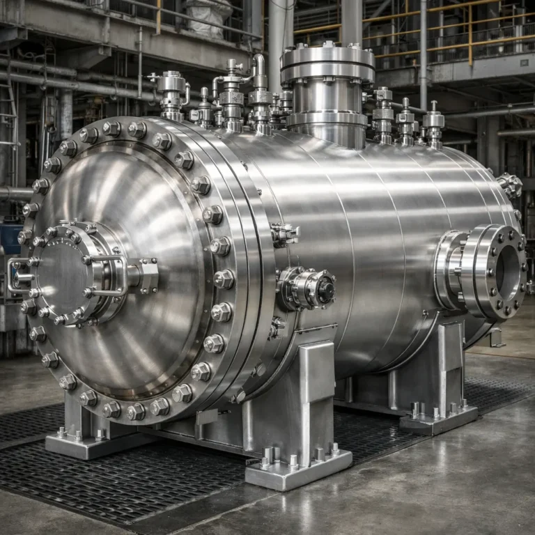Pressure vessel made from stainless steel and nickel alloy