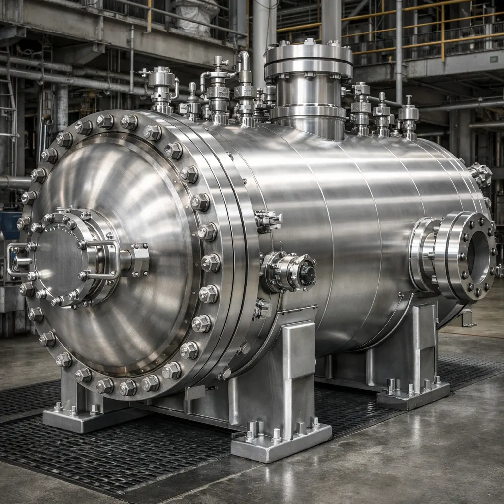 Pressure vessel made from stainless steel and nickel alloy