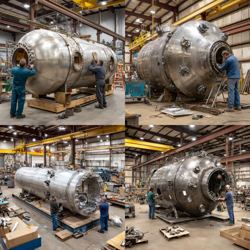 Industrial facility working with expert vessel manufacturer for pressure systems