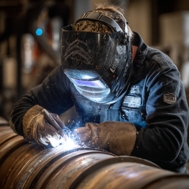 Welder in training demonstrating how to become a certified pressure vessel welder