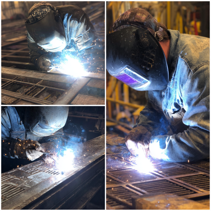 Welder demonstrating what is 6G welding position on a pipe