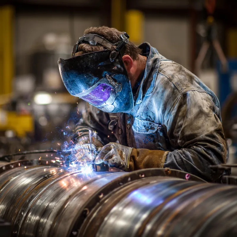 Skilled welder working on high-pressure vessel project – what is a pressure vessel welder