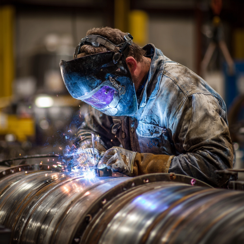 Skilled welder working on high-pressure vessel project – what is a pressure vessel welder