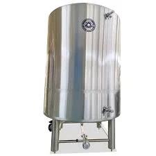 A larage stainless steel tank on a white background