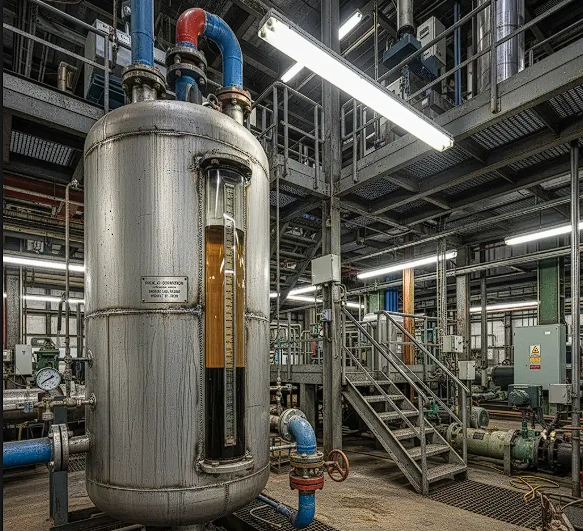 fuel oil pressure vessel separator in industrial setup