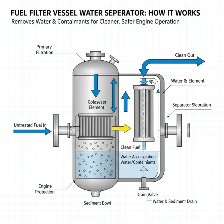 how does a fuel filter vessel water separator work to protect engines