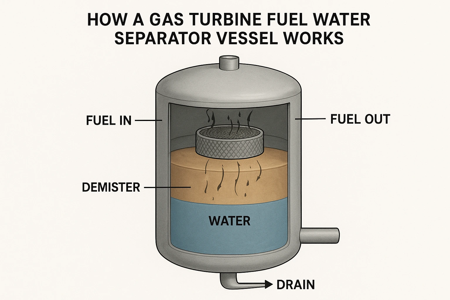 How Does a Gas Turbine Fuel Water Separator Vessel Work