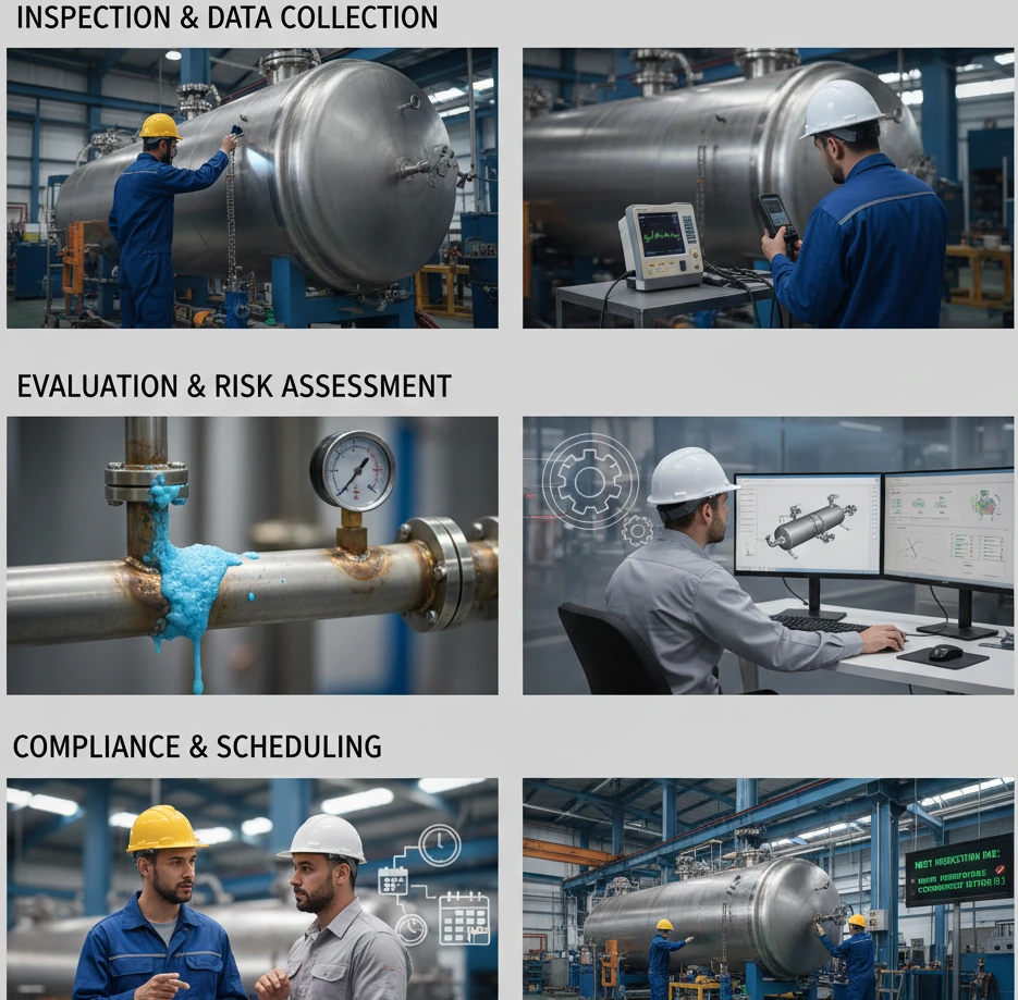 How often do pressure vessels need to be inspected for safety and compliance