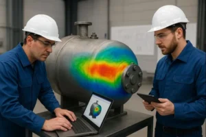 What are the types of stresses in pressure vessels being analyzed by RedRiver LLC engineers