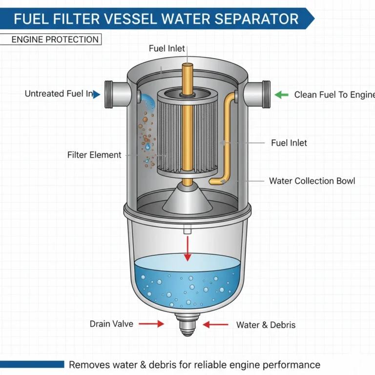 what is a fuel filter vessel water separator for engine protection