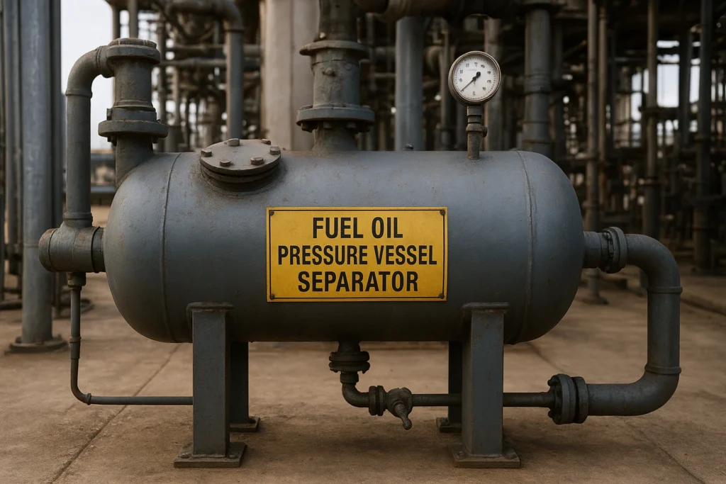 what is a fuel oil pressure vessel separator in industrial setup
