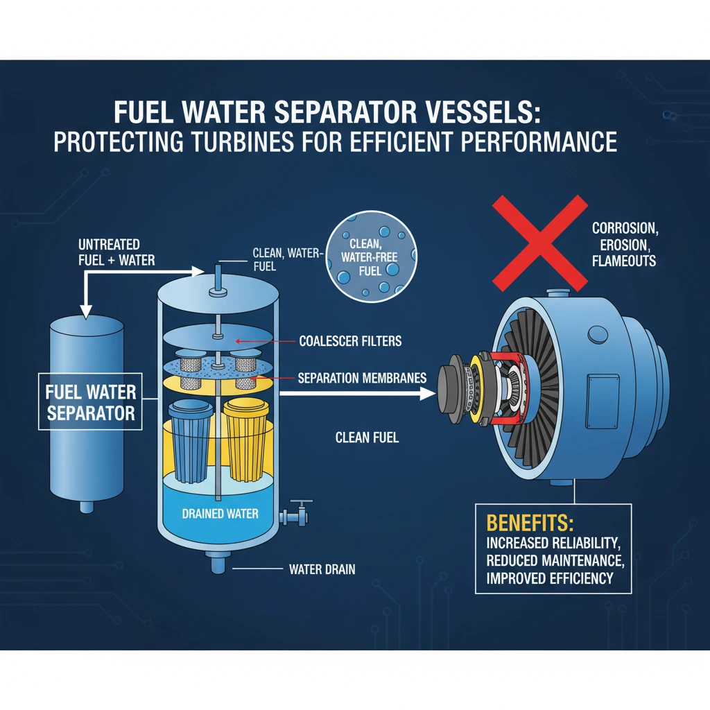 why do gas turbines need fuel water separator vessels in turbine operations