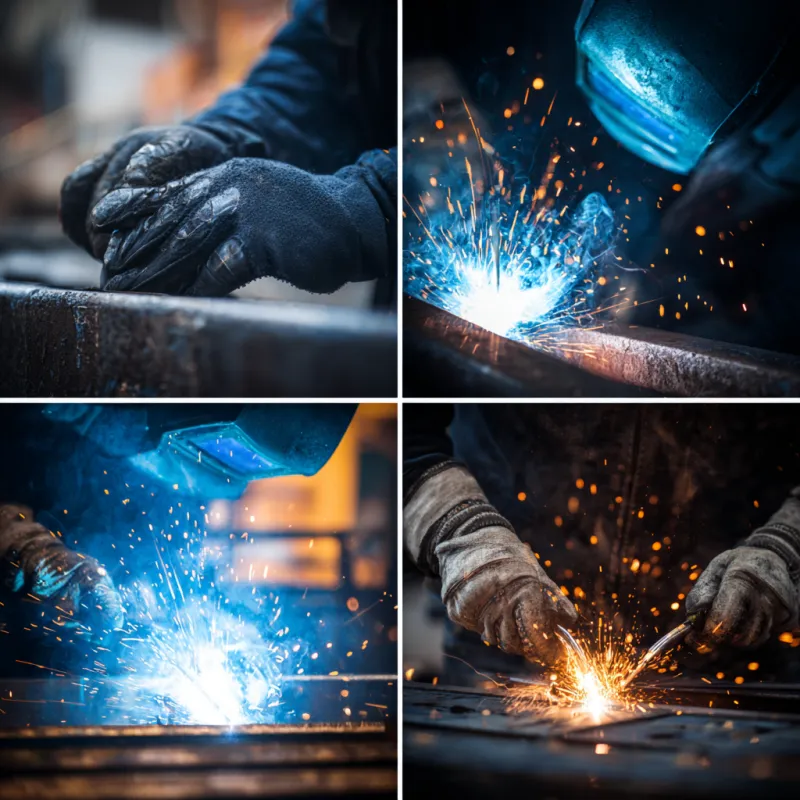Welder showing why is 6g welding position important on a 45-degree pipe