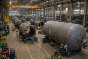 phased capacity cut capex pressure vessel fabrication Red River Wyoming