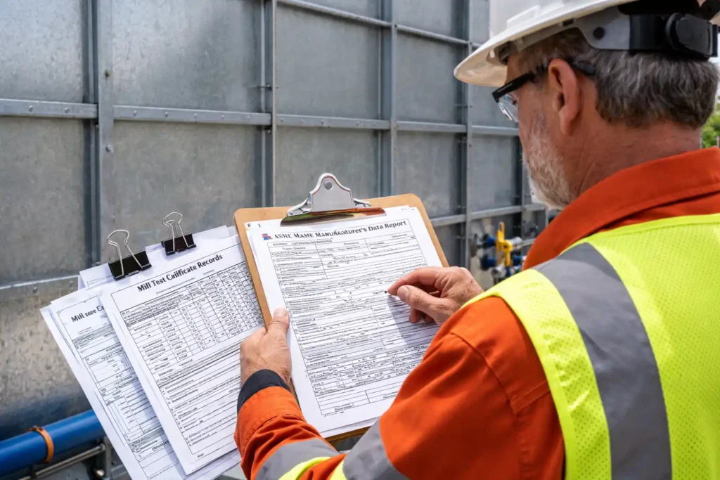 Modular tank documentation package indexed for fast inspector approval
