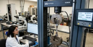 Tensile test failure analysis in industrial materials