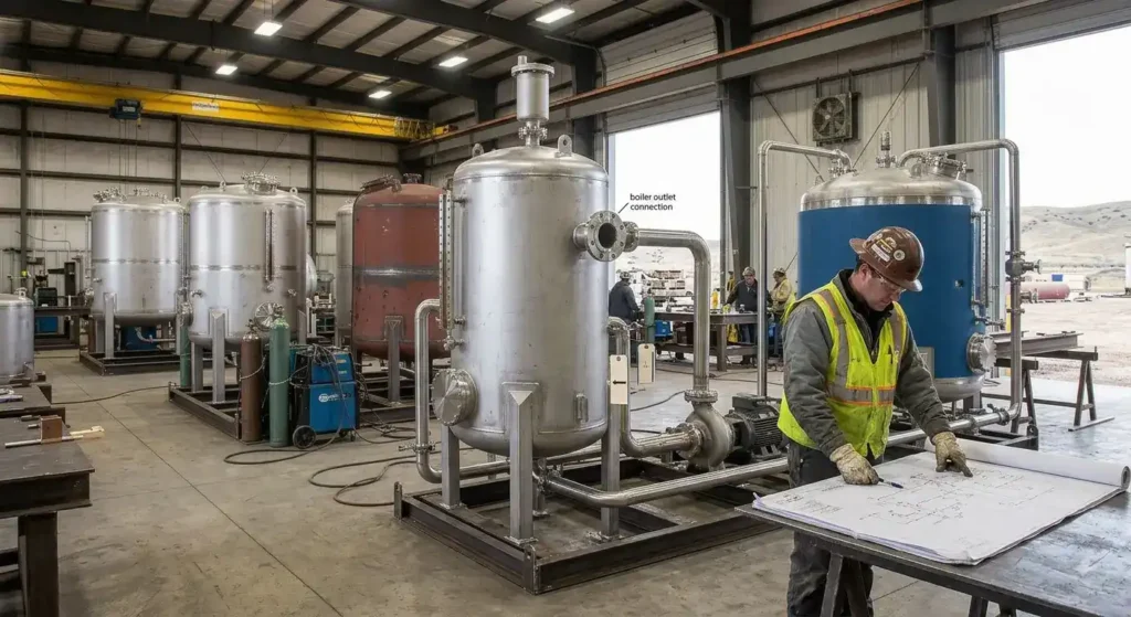 Where to locate air separator tanks pump suction boiler outlet hydronic loop Red River Wyoming