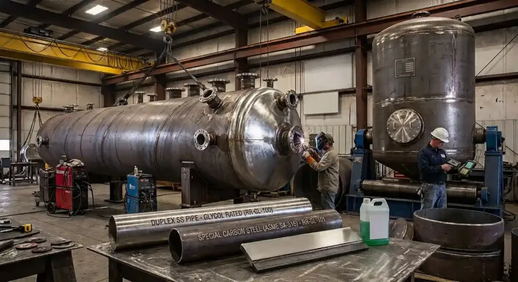 Which materials suit glycol service stainless and carbon steel tank Red River Wyoming
