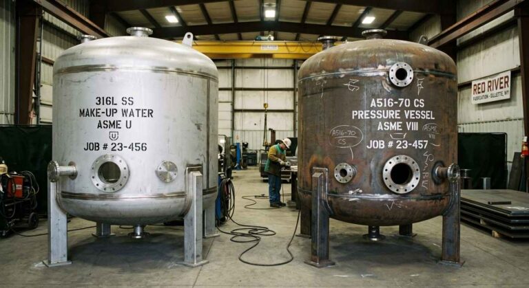 Which materials suit make up water service stainless carbon steel tank ASME fabrication Red River Wyoming